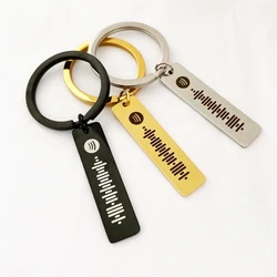Customized Gift Keychain Spotify Code Personalized Keychain Custom Music Spotify Scan Code Keychain Laser Carved Name Keyring
