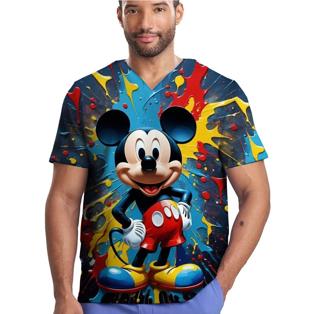 Disney Mickey Mouse Medical Scrub Tops for women men Nursing Uniform Dental Clinic Supplies Nurse Doctors Work Uniforms Surgical