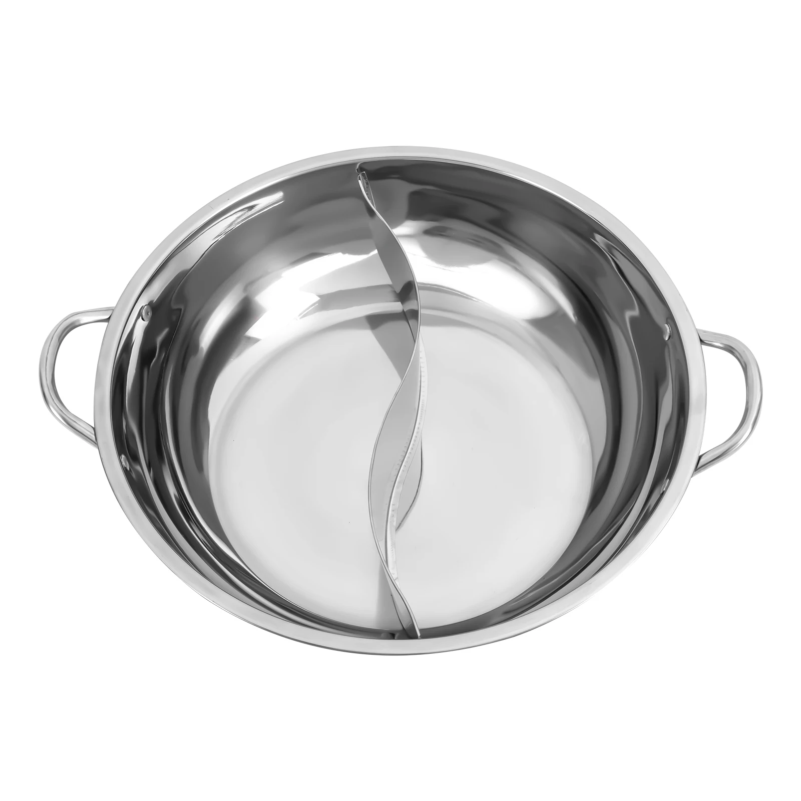 28/34 cm Edelstahl-Hot Pot mit Trennwand, Shabu-Topf mit Glasdeckel, Hot Pot-Set, geeignet für Induktionsöfen, Gasherde – Detail 10