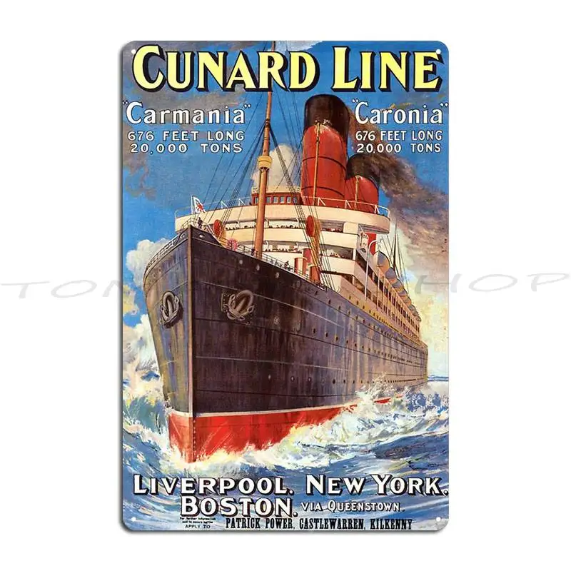 Vintage Ocean Liner Travel Metal Plaque Poster Cinema Custom Rusty Club Design Tin Sign Poster