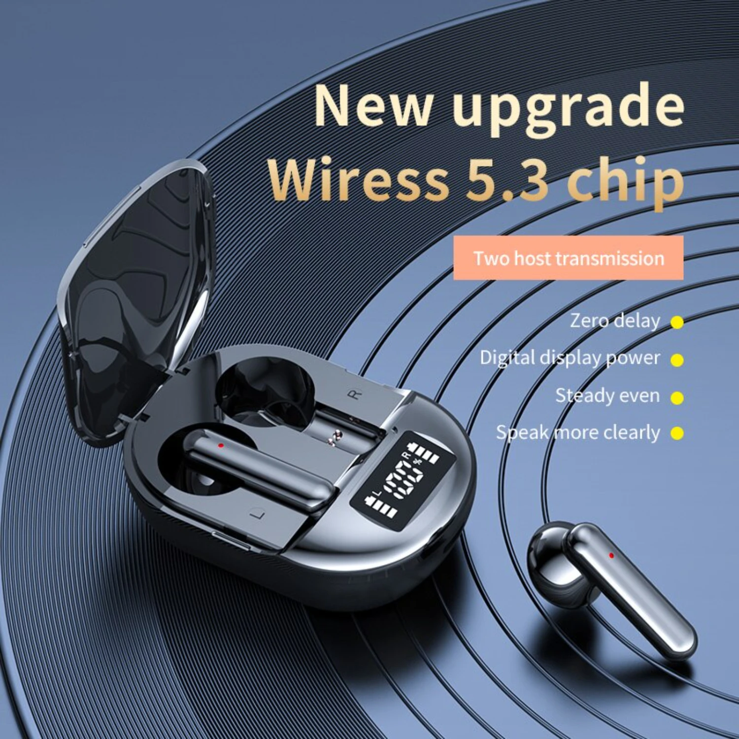 High-quality K40 Wireless Bluetooth TWS Stereo In-Ear Earphones with Digital Display for Low Latency Entertainment Games