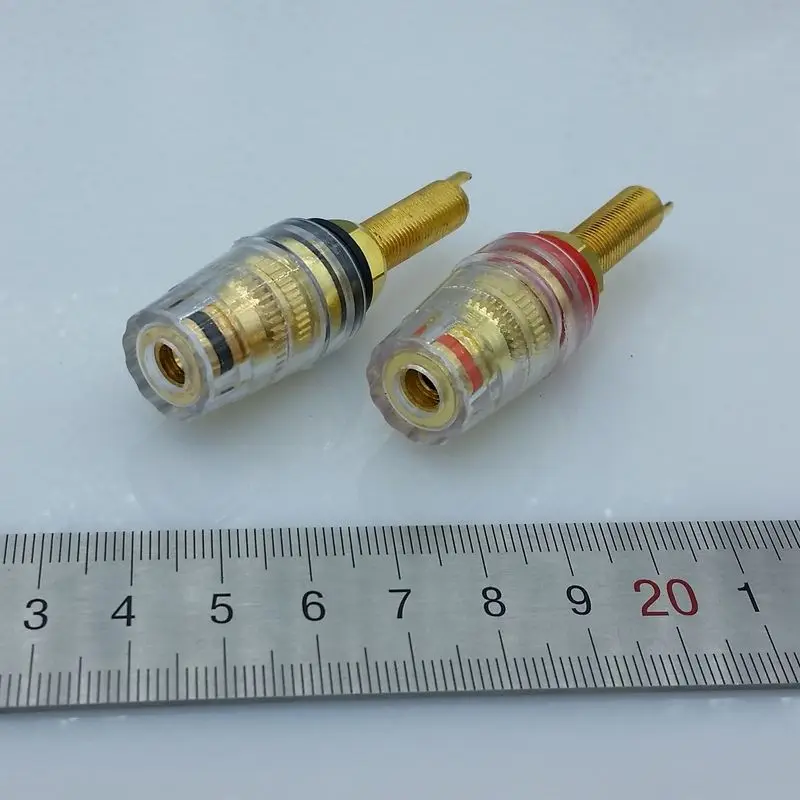 4mm Banana Socket Gold-plated Copper Lengthen Terminals Banana Binding Post Fixed Column For High Current Transmission 2Pcs/lot