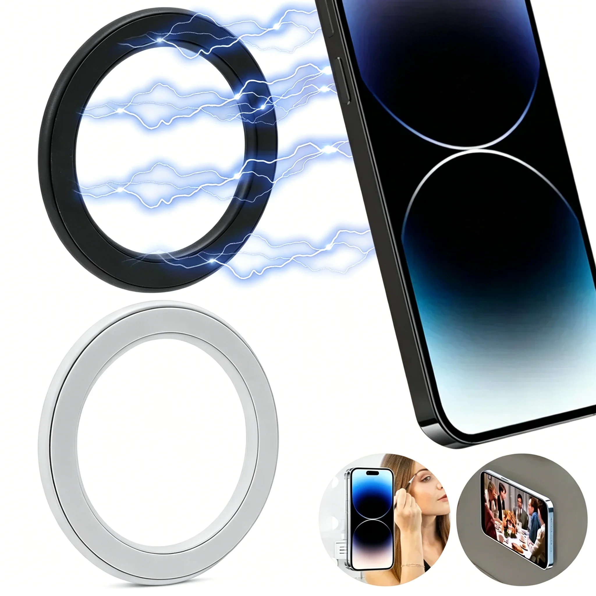 Magnetischer Ring-Handyhalter mit starkem Klebemagnet zur Wandmontage für MagSafe iPhone 17-12 Pro iPad - Handy- und Tablet-Ständer