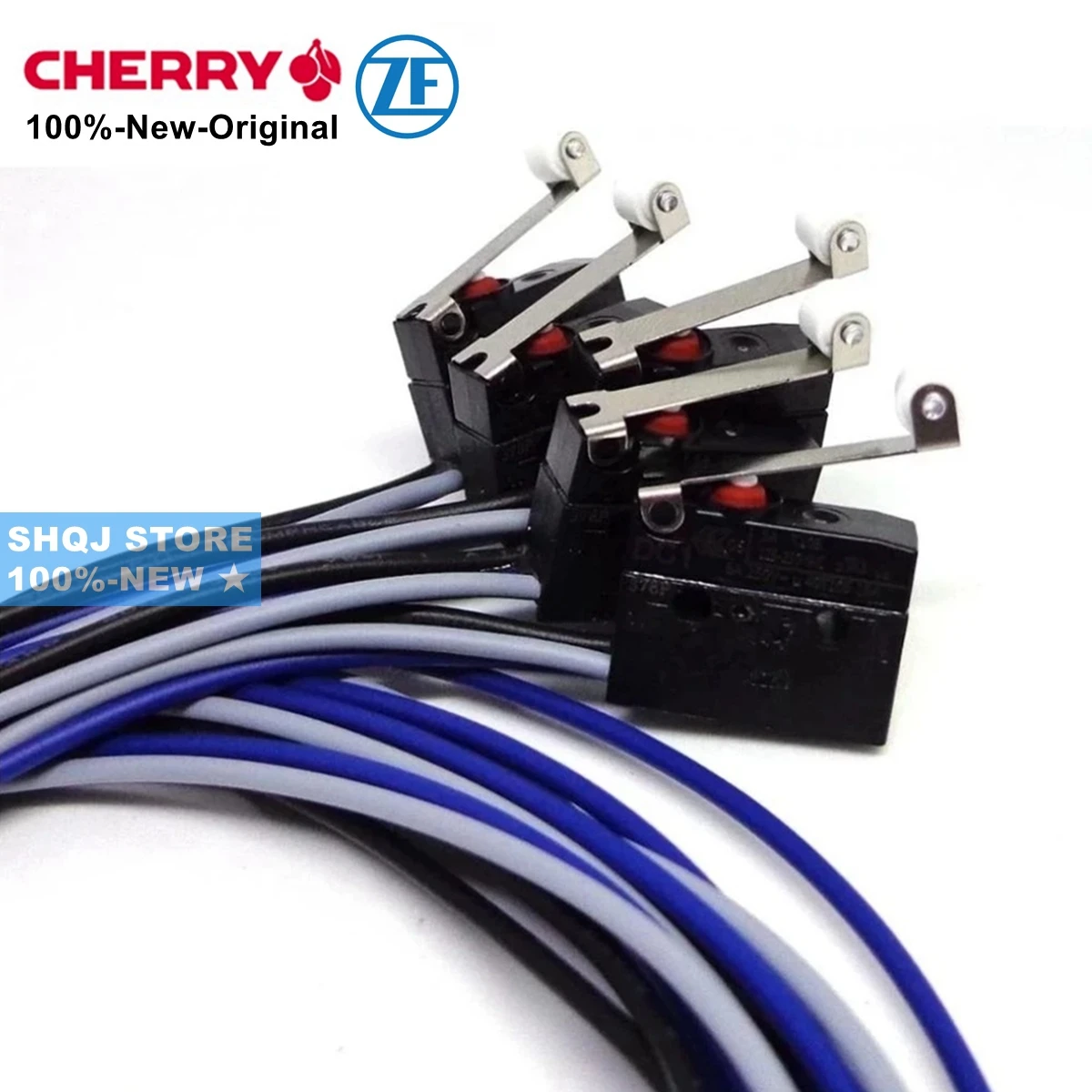 CHERRY/ZF 100%-NEW 5PCS DC1 Micro switch with 0.5M wire short/long/pulley/bent handle 10A250V WIRE Waterproof switch