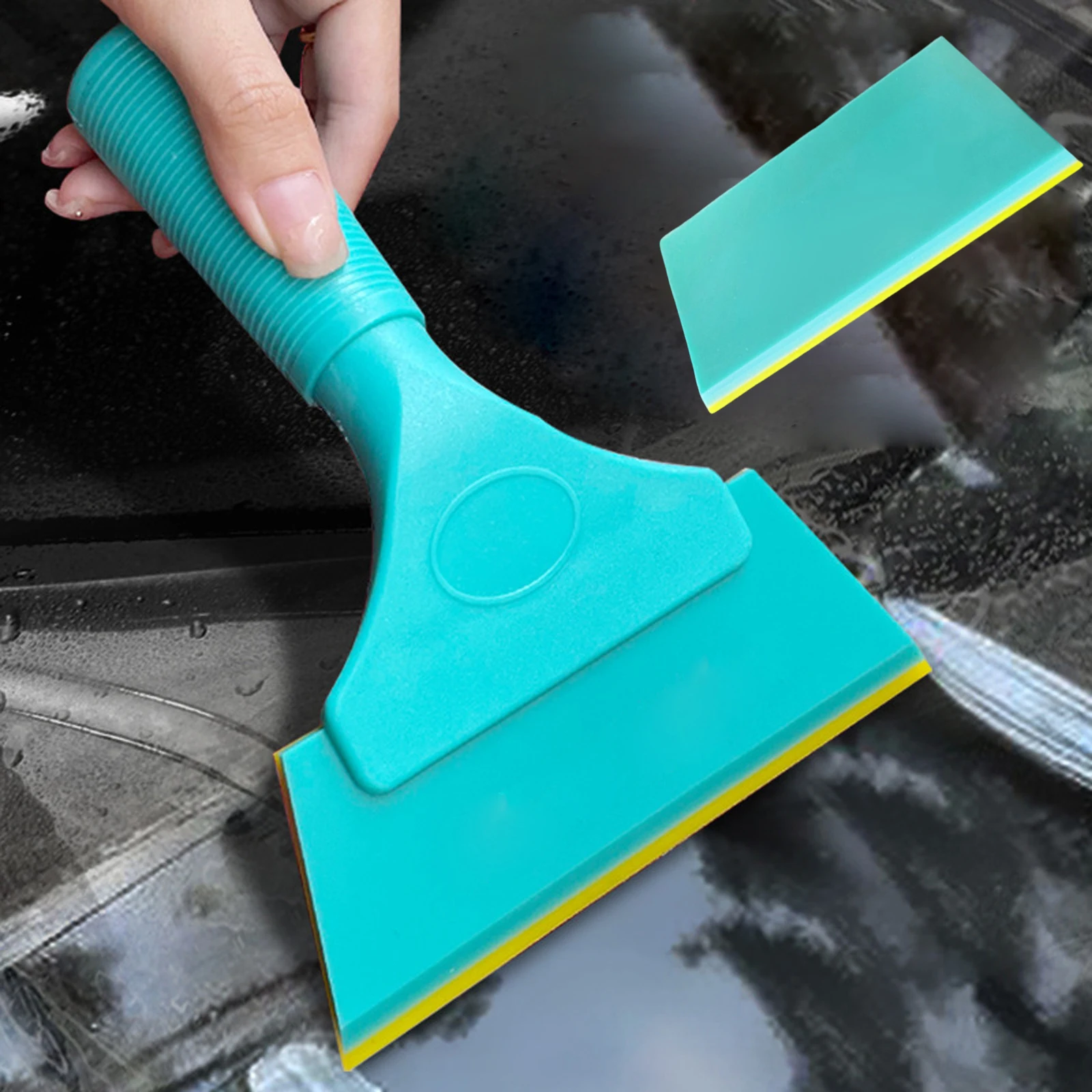Raclette de nettoyage pelle Double couche lame en caoutchouc enveloppe de voiture lavage fenêtre teinte pare-brise glace eau essuie-glace pâte voiture fenêtre Film