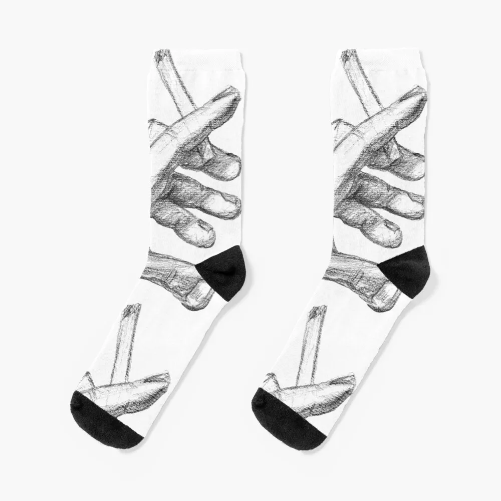 Hand with Cigarette Socks Cartoon Socks Thermo Socks For Men