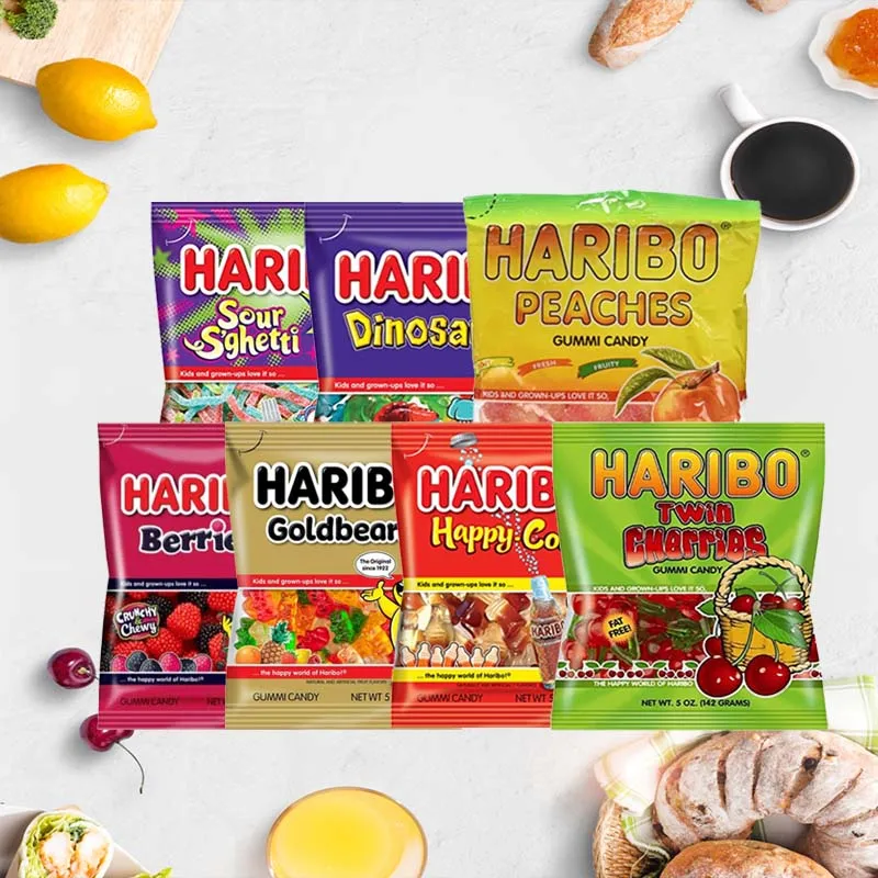 Haribo Gummi Candy Berries/Happy Cherries/พีช/Happy Cola/Bears 5oz(142g)*3 แพ็ค