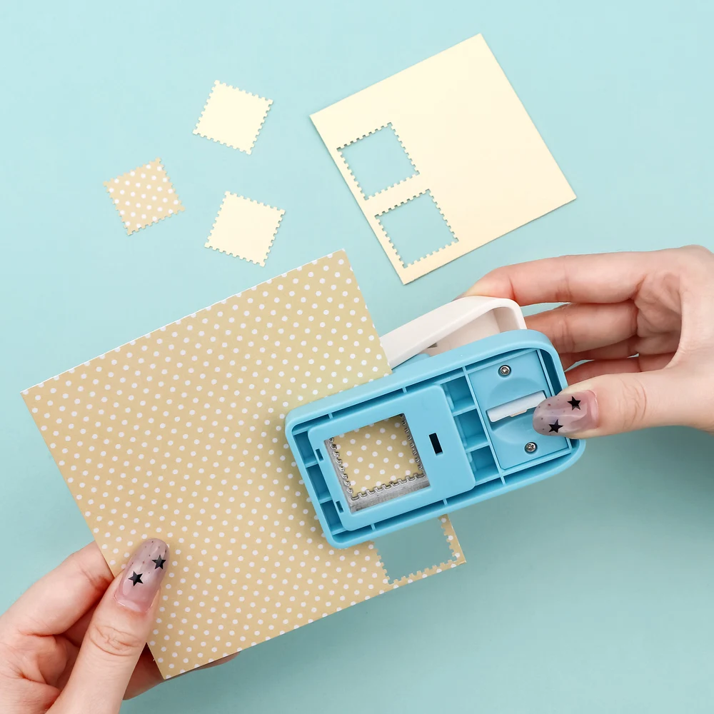 

1inch Square Postage Stamp Punch, Lever Action Craft Punch for Paper Crafting Scrapbooking