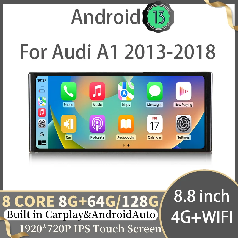 

Android 13 Wireless Apple Carplay Auto Radio For Audi A1 2013-2018 Car Multimedia Video Players GPS Navigation Head Unit 4G WIFI