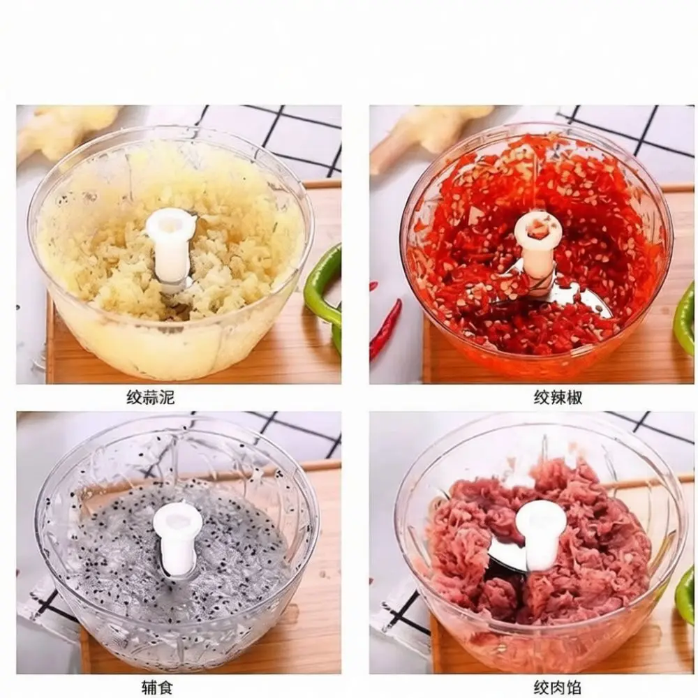 Manual Garlic Chopper Multifunction Food Processor Vegetable Mincer Hand Pull Kitchen Gadget Ginger Crusher Portable