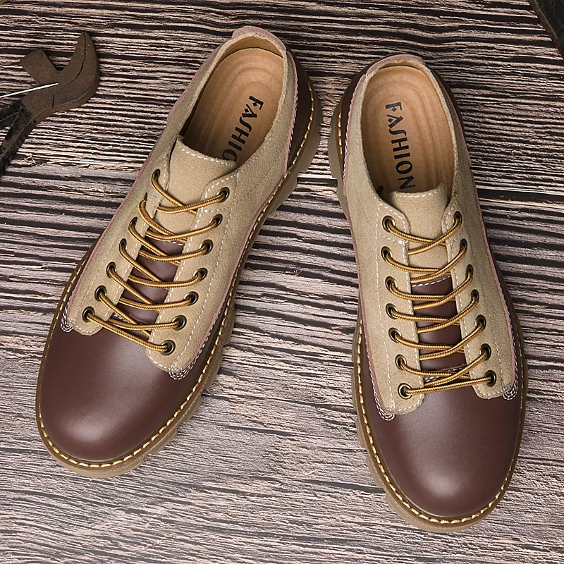 2024 Classic Brand Men's Workwear Shoes Thick Soles Versatile Brown Oxford Shoes Men's Office Business Shoes Lace Up Style