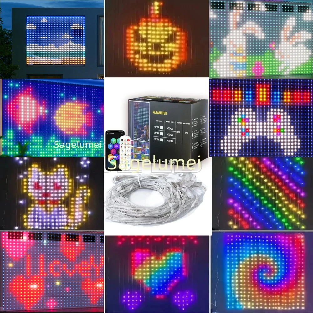 

RGBIC Bluetooth Smart Control гирлянды для штор, гирлянда с USB-пультом дистанционного управления, светодиодный светильник для штор, приложение для украшения комнаты