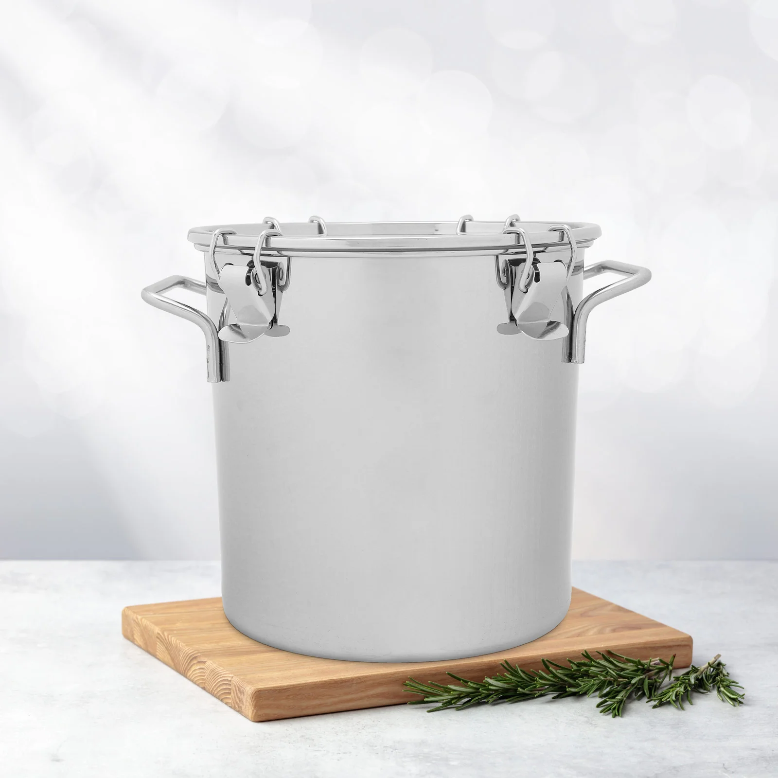 

Stainless Steel Sealed Bucket Flour Storage with Lid Food Container 304 Jar Milk Compost Bin