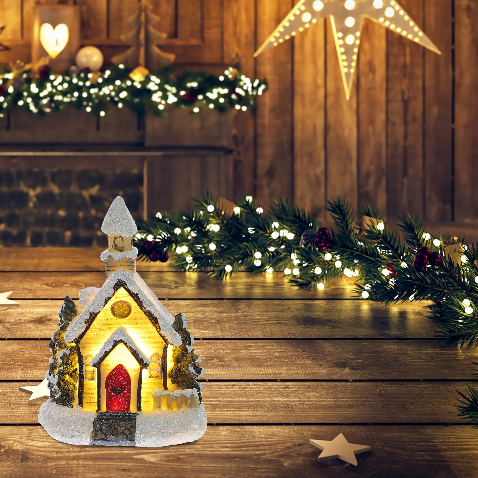 

Festival Ornament Resin House Decoration Miniature Houses Crafts Small Decorations Xmas Ornaments