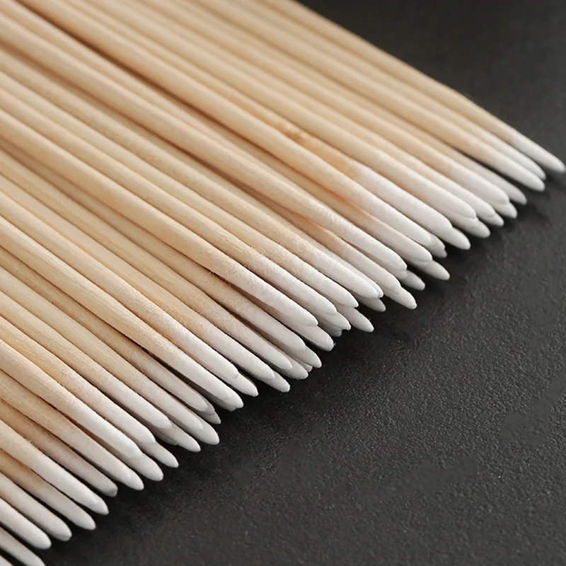 Nails Wood Swab Clean Sticks Bud Tip Wooden Cotton Head Manicure Detail Corrector Nail Polish Remover Art Tool