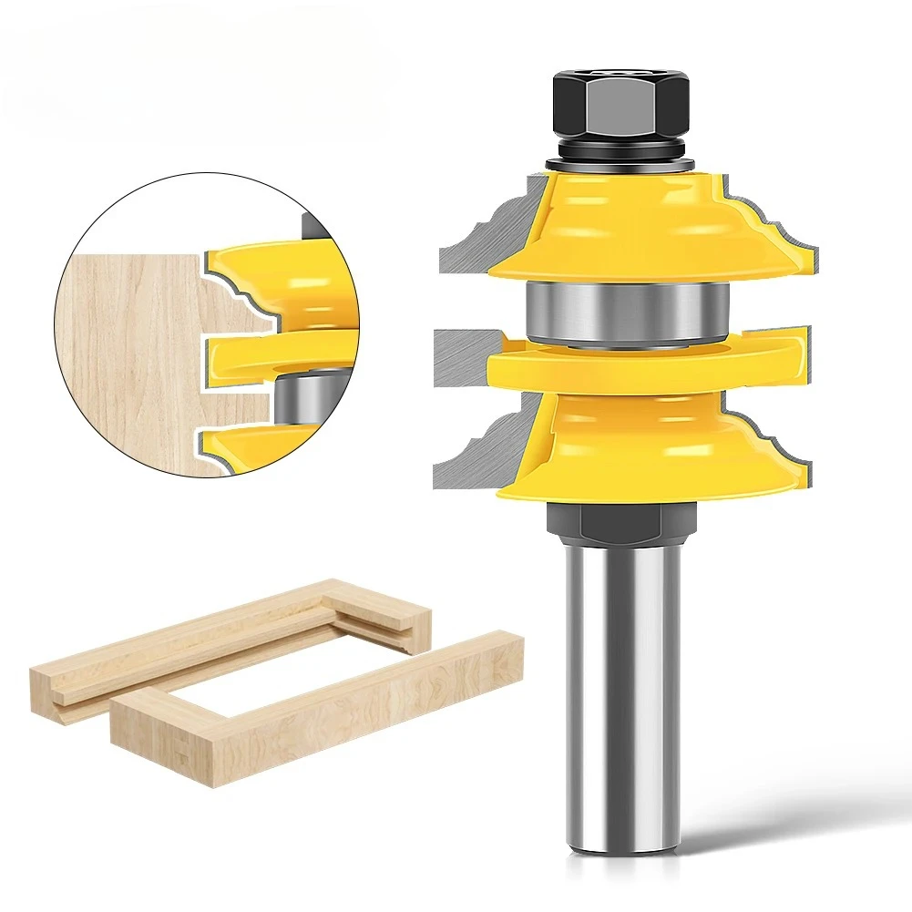 

1/2in 12mm Shank Door Frame Mortise Joint Cutter, Woodworking Tools Door Mortise Joint Router Bit Woodworking carving