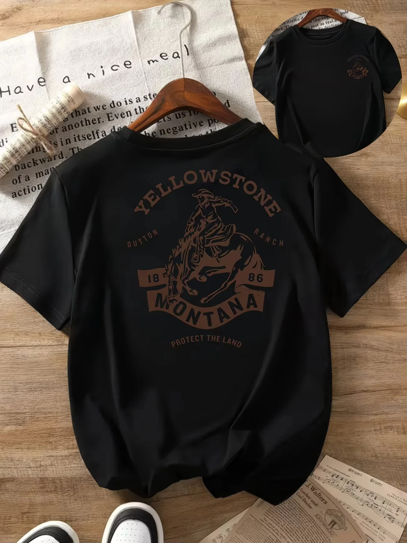 2026 Men Vintage Yellowstone Montana Graphic T‑Shirt Casual Loose Short Sleeve Tee Western Cowboy Streetwear Tops For Male