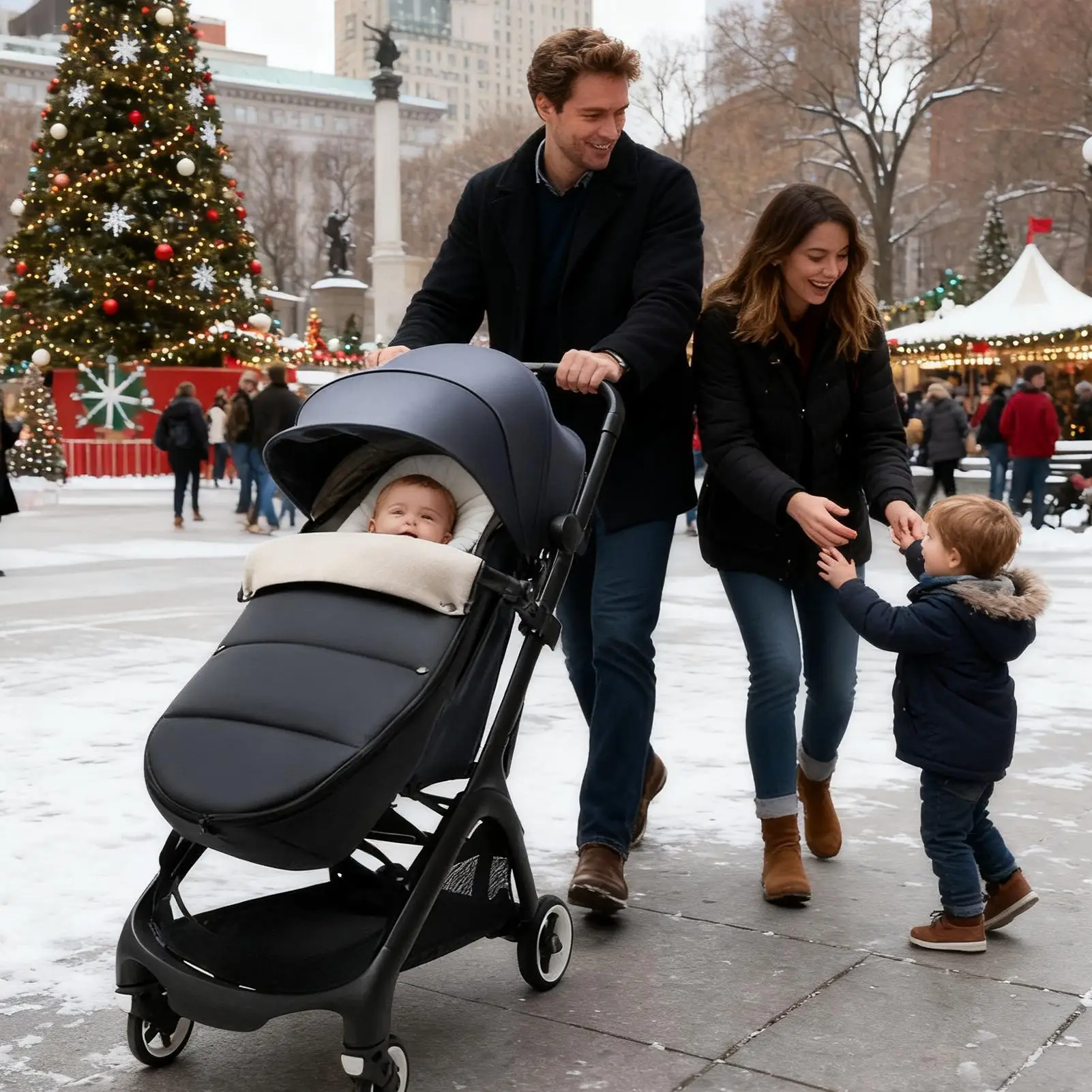 Stroller Muff Waterproof Windproof Adjustable Soft Winter Footmuff Cold Weather Stroller Bunting Bag For Outdoor Traveling