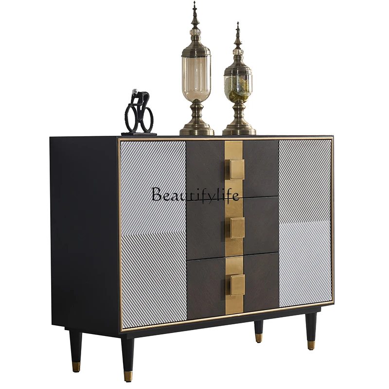 

Nordic Light Luxury Sideboard Cabinet Small Apartment Hallway Partition Wall Cabinet