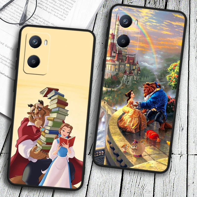 Disney Beauty And The Beast For OPPO Reno 10 9 8 7 6 5 4 Z SE Pro Plus Lite Soft TPU Shockproof Black Phone Case