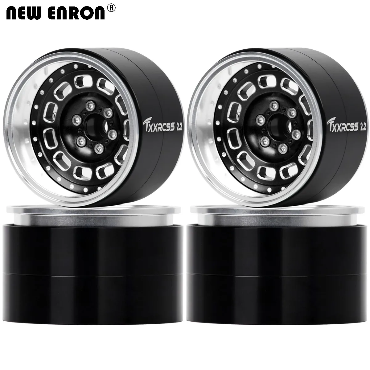 CNC Beadlock Wheel Rim For RC 1/10 12mm Hex 2.2 inch Crawler tires Axial SCX10 RR10 Traxxas