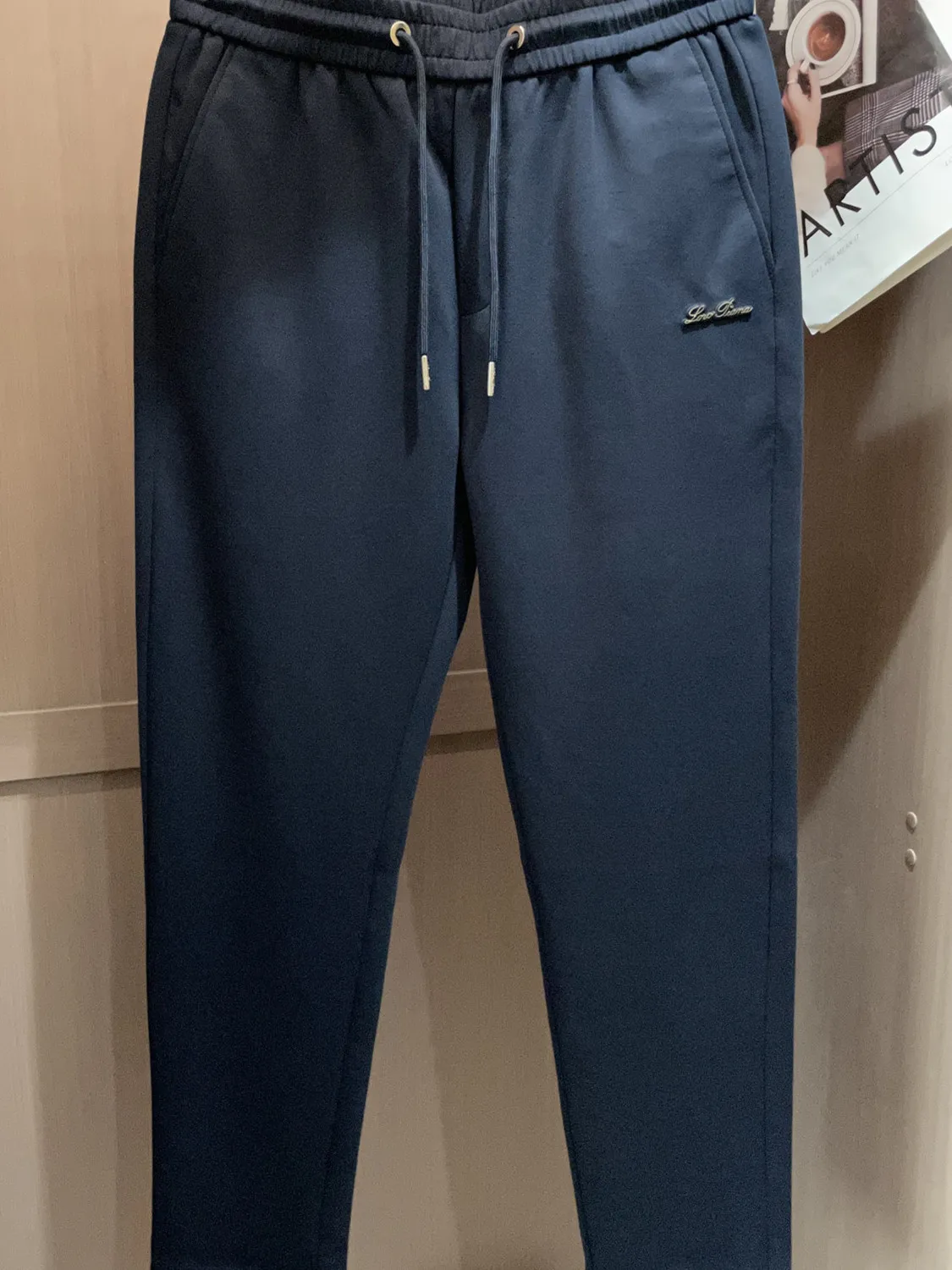 

Удобные хлопковые повседневные брюки с вышитыми буквами, мужские свободные дышащие повседневные брюки с прямыми штанинами