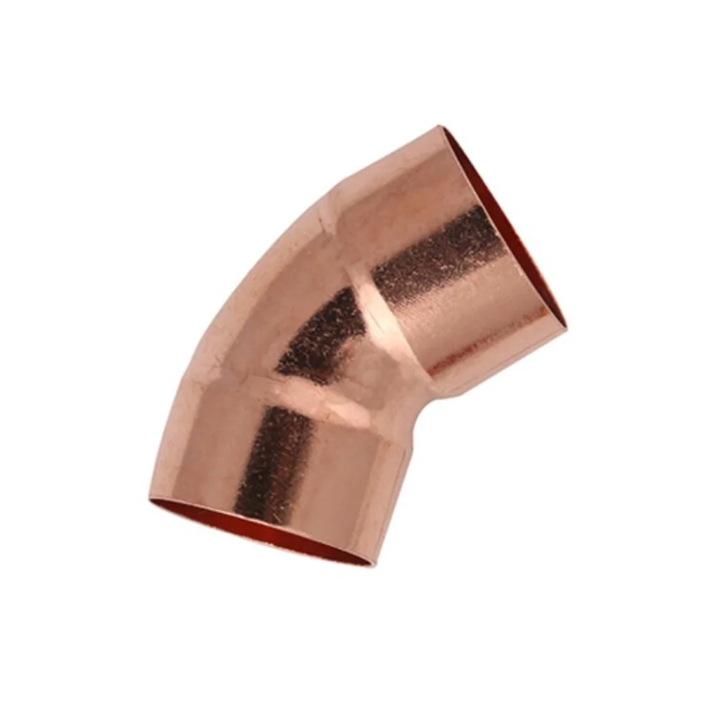 

1/4" 3/8" 1/2" 3/4" 1" 10 15 16 19 22 25.4 28mm ID Copper End Feed Solder 45 Degree Elbow Fitting Coupler For Air Condition