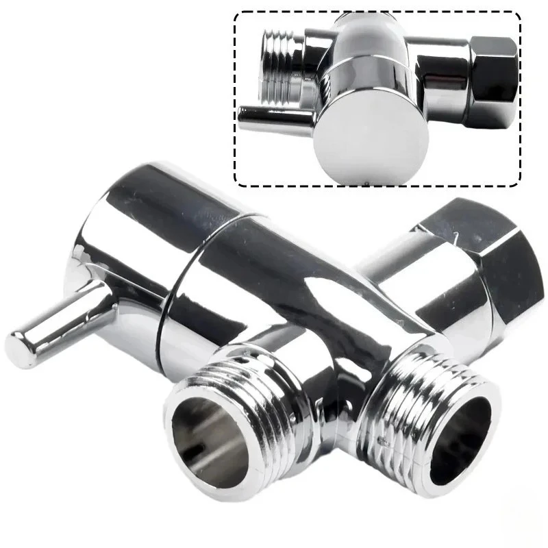 

New 3-Way Shower Head Diverter Valve G1/2 Three-Function Switch Adapter Connector Bathroom Accessory