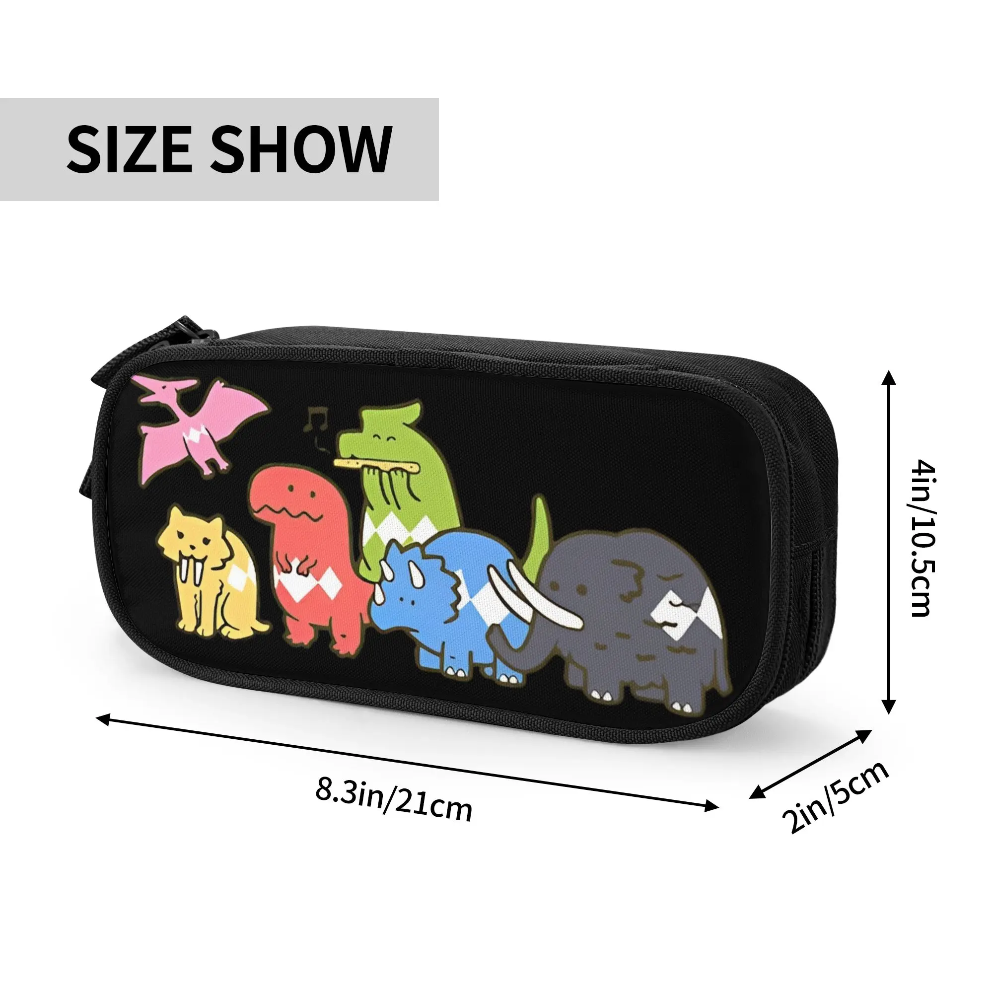 Large Capacity Bags for Child Cartoon Music Vintage Retro Pet Dinosaur Power Rangers Funny Graphic Gift  School Pencil Bag