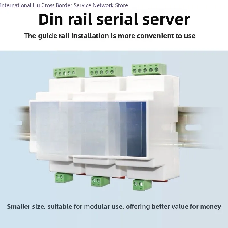 Industrial RS485 to Ethernet Serial Server TCP/IP to Serial Module Din Rail Mount
