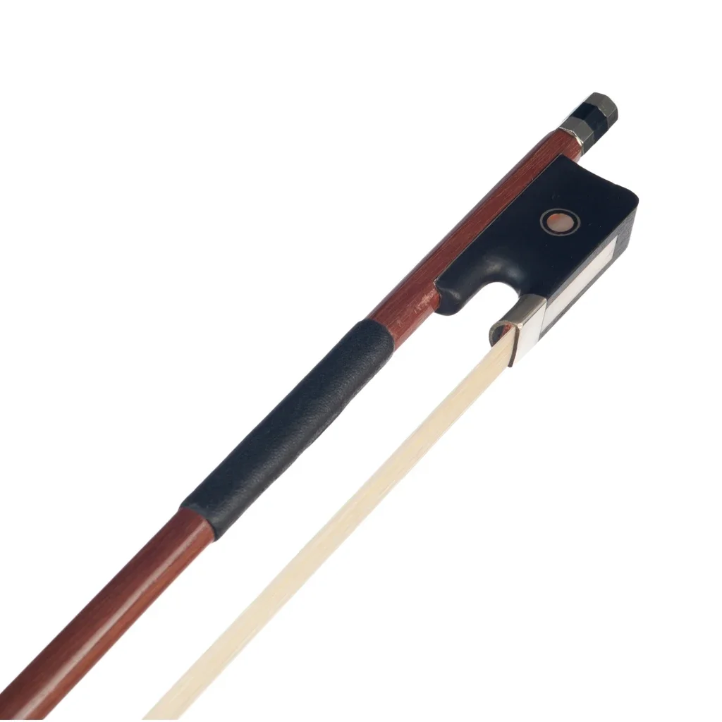 4/4 Size Cello Bow Brazilwood Bow Sheep Skin Grip Round Stick W/ Ebony Frog Paris Eyes Inlay Beginner Use