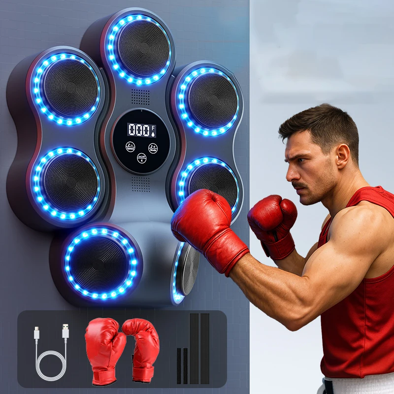 2026 New Arrival Smart Music Boxing Upgraded Tuba Home Gym Boxing Target Bluetooth Electronic Music Boxing Machinepromote Sales