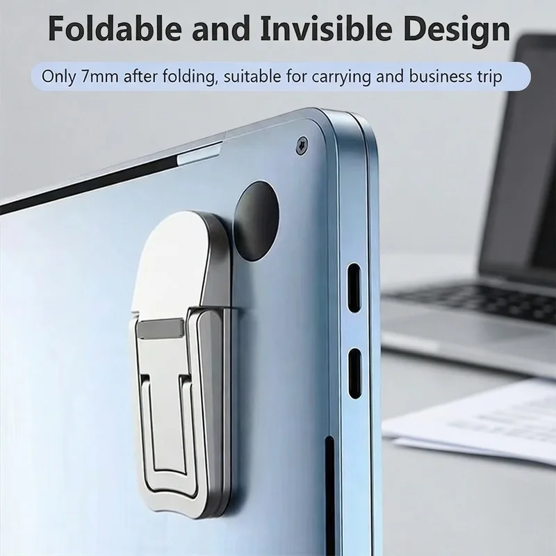 Self adhesive Foldable Laptop Feet Heightening Bracket Portable Mini Notebook Support Stand for Travel Home Office Desk Setup Co
