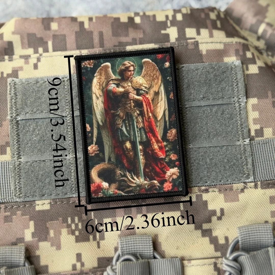 Parche táctico Arcángel Miguel con velcro para mochila militar - imagen 2
