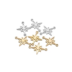 20pcs Stainless Steel Hexagram Christmas Pendant Snowflake Winter Charms for DIY Fashion Jewelry Bracelet Crafts Making Findings