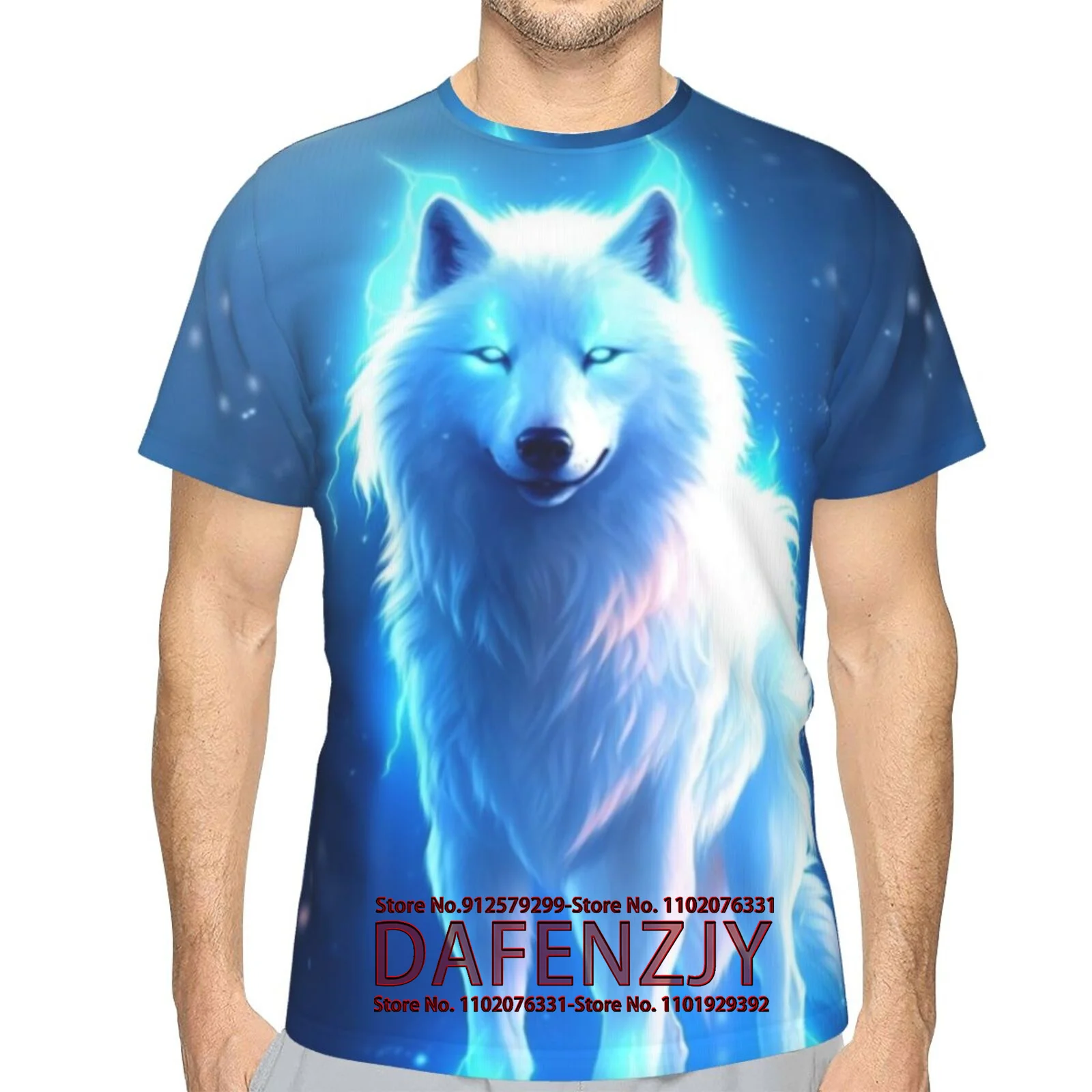 2024 Wolf T Shirt For Mens Animal Print Short Sleeve Top 3D Casual Street Man\'s T-shirt Oversized Tee Shirt Men Vintage Clothing