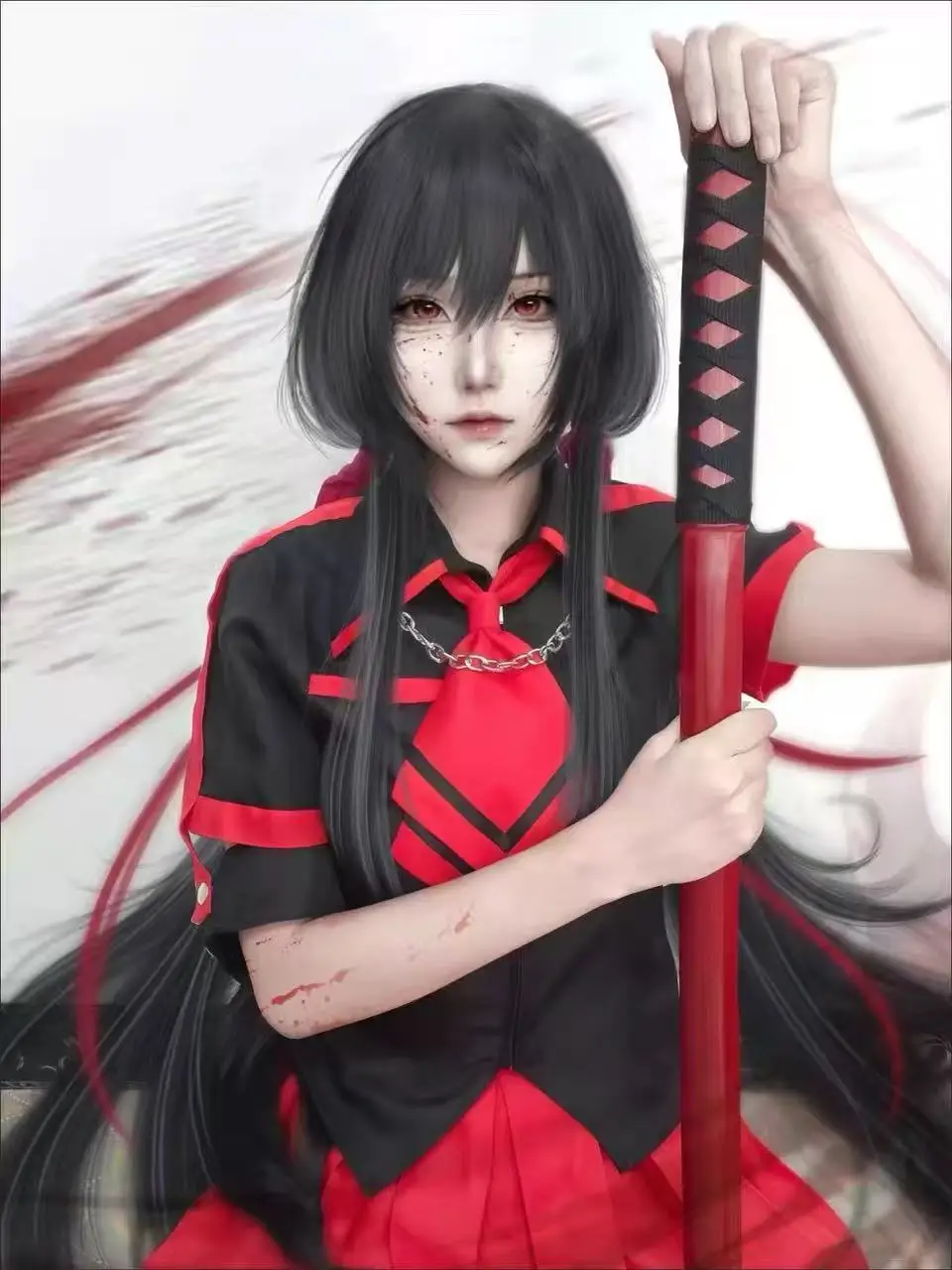

Anime Blood-C Cosplay Costume Kisaragi Saya Roleplay Suit Girl JK School Uniform Women's Daily College Dress Halloween Carnival