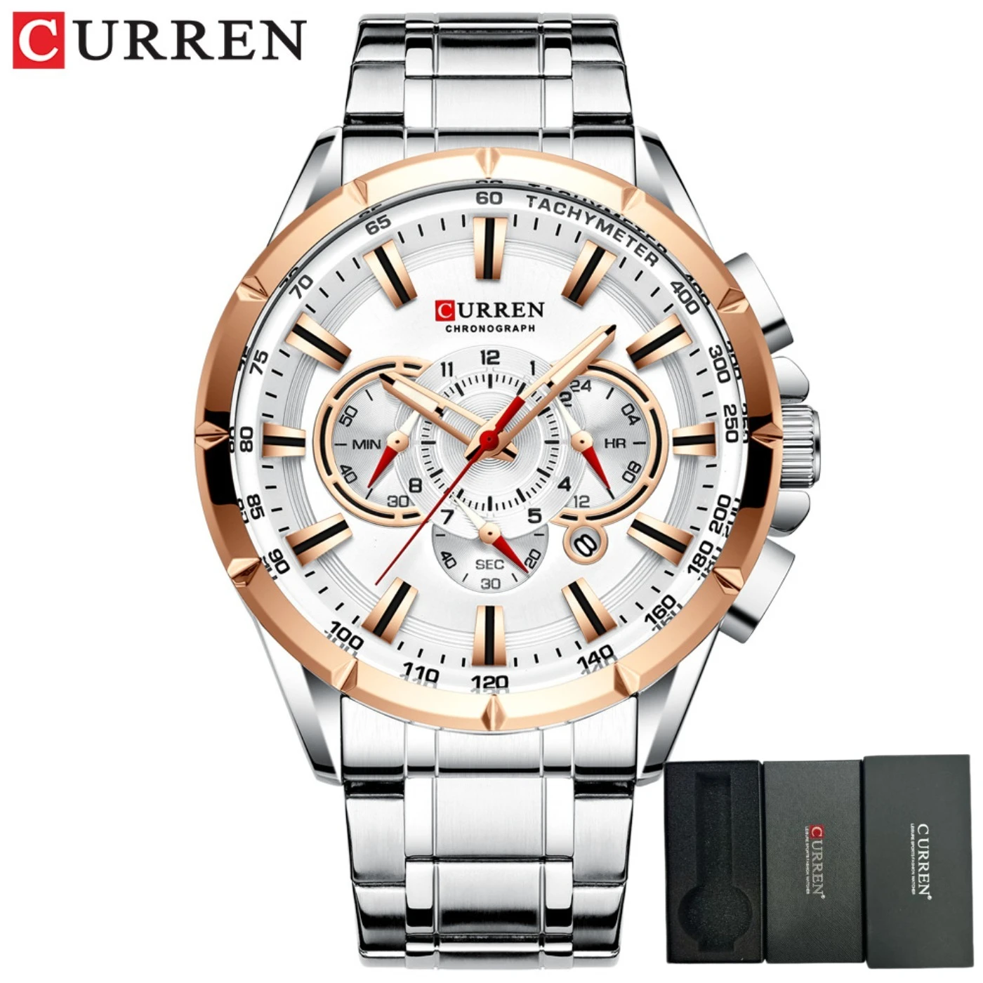 Men's Casual Sport Chronograph Watch with Luminous Pointers