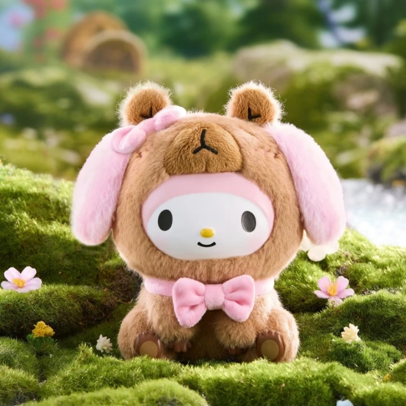 Sanrio characterr Capybara Series Caixa cega de pelúcia de vinil, estatueta, presente, brinquedo moderno, caixa misteriosa, brinquedo surpresa