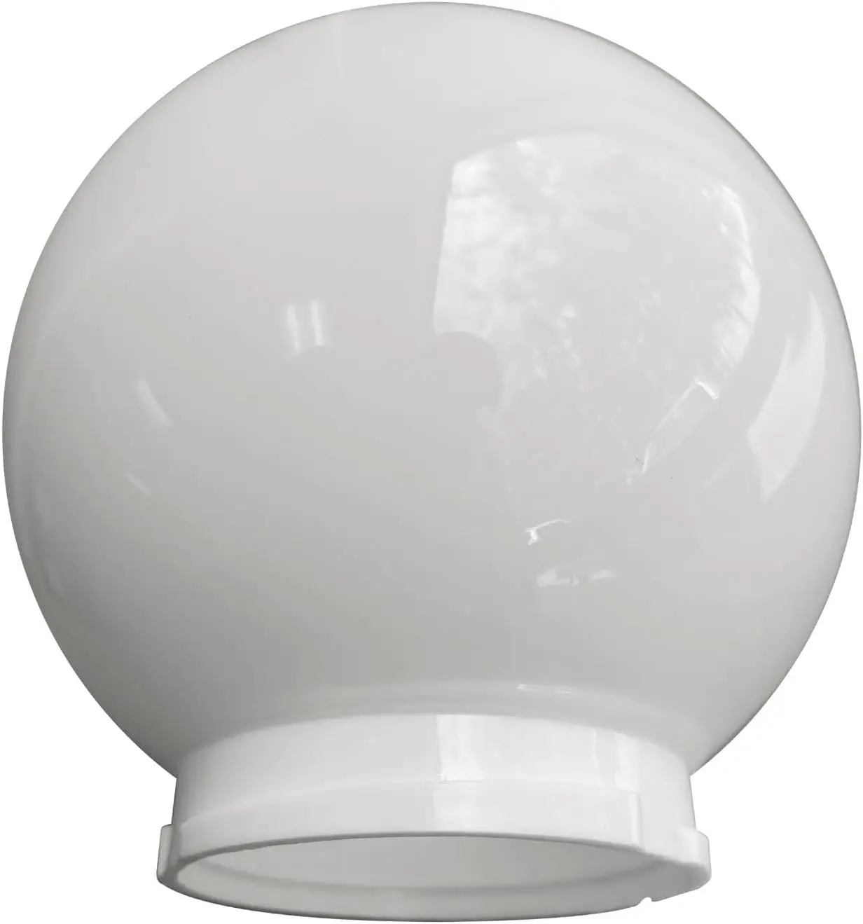 

6-inch White Acrylic Replacement Globe for Ceiling Wall Fixtures Lamp Posts with 3.33in Fitter Neck
