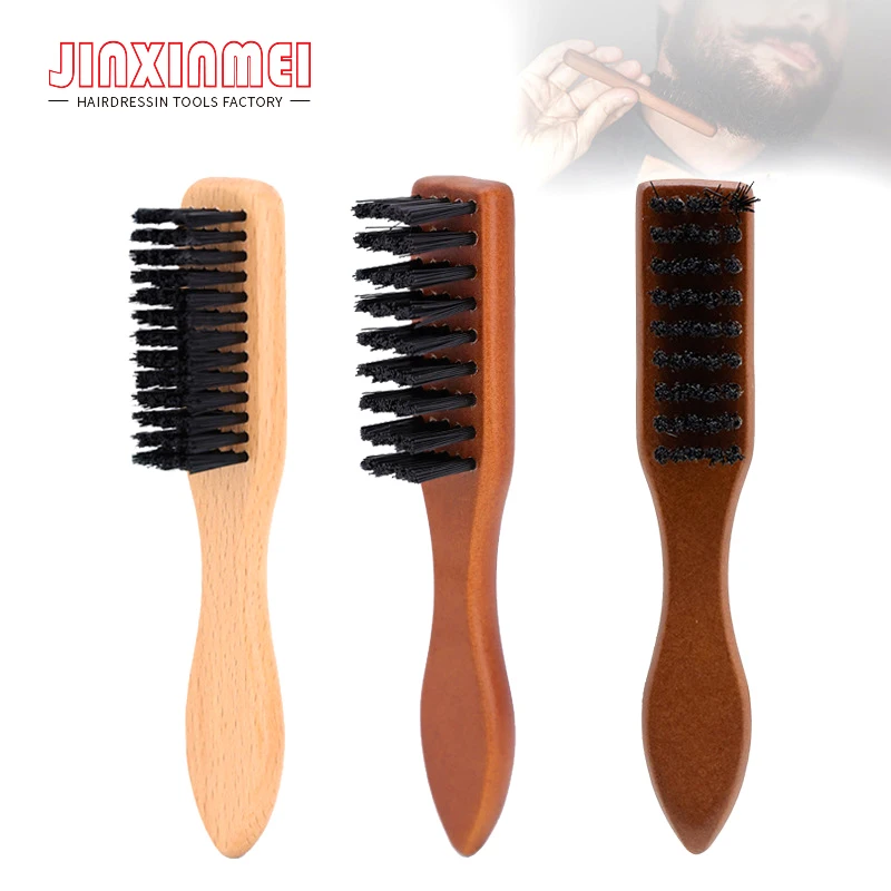 Men Beard Brush Wooded Handle Soft Hair Cleaning Brush Broken Hair Remove Comb Hairdressing Neck Duster Barber Tools