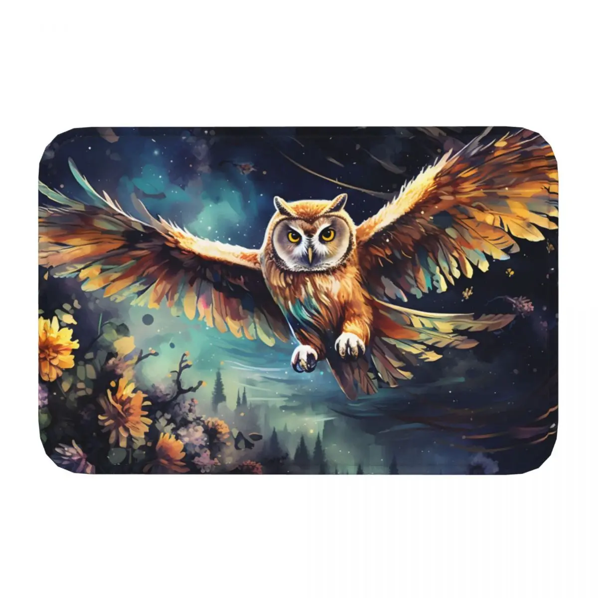 Mystical Night Owl Non-slip Doormat 2 Living Room Kitchen Mat Outdoor Carpet Indoor Pattern Decor