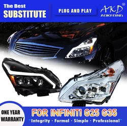 AKD Head Lamp for Infiniti G37 Q60 2DR Coupe LED Headlight 2008-2015 Headlights DRL Turn Signal High Beam Angel Eye Projector