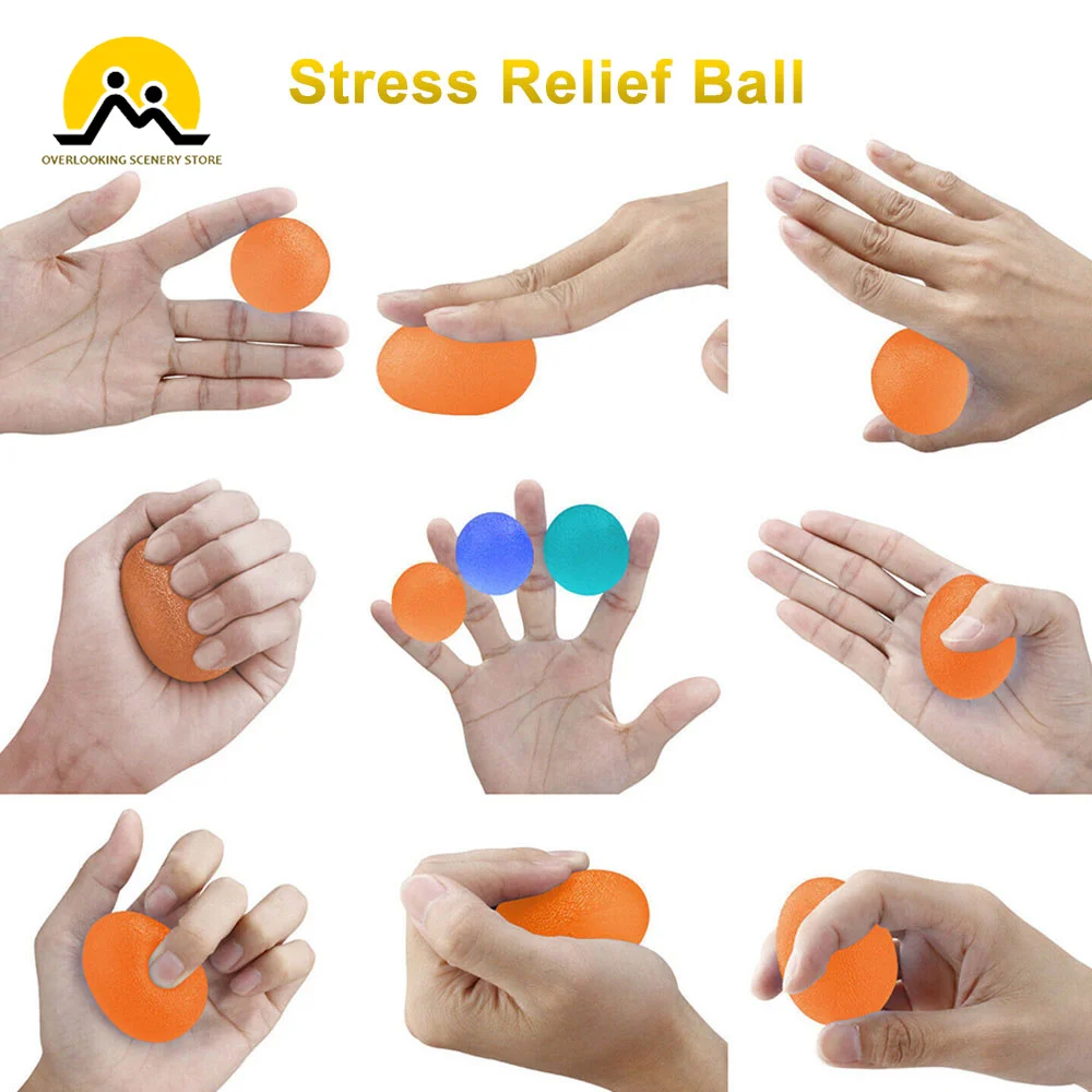 Silica Gel Hand Grip Ball Egg Men Women Gym Fitness Finger Exerciser Strength Muscle Recovery Gripper Trainer Gripping Balls