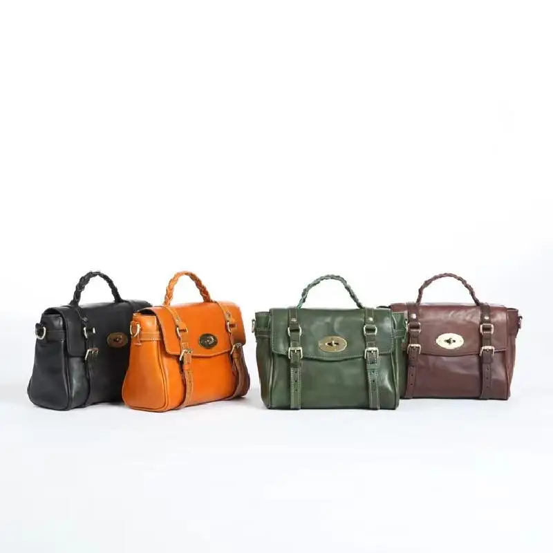 

2022 New Genuine Leather Women's Handbags Retro Vegetable Tanned Cowhide Messenger Bag