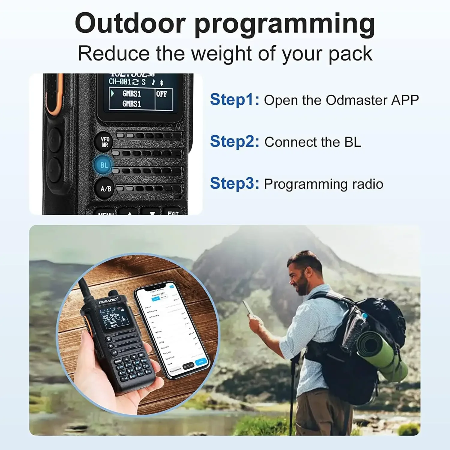 TIDRADIO TD H8 10W Profession Walkie Talkie Long Range emergency radio FM Two Way Radio Receiver Wireless Set HIigh Power