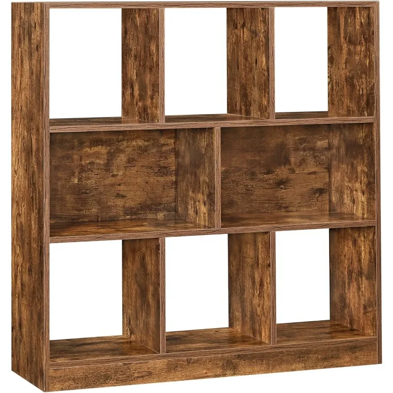 

Bookcase, Bookshelf, Freestanding Storage Unit, 8 Open Compartments, Used Horizontally, Vertically, Upside Down,