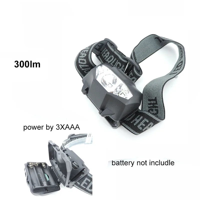 3W Powerful Mini Headlamp white Light LED Headlight 3-Mode Powered AAA Battery Head Torch Waterproof Camping Fishig Lantern