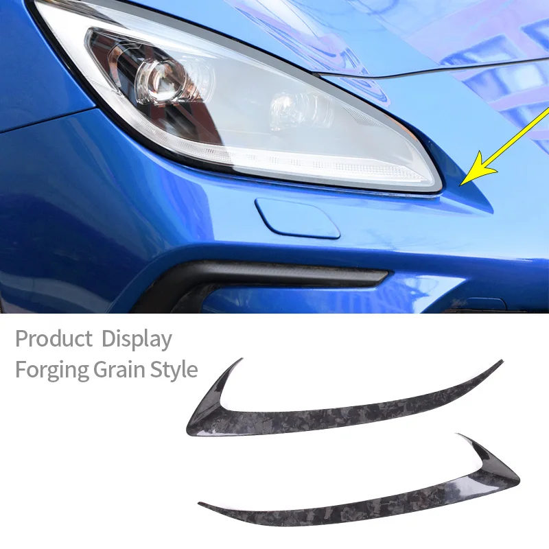 For Toyota 86 Subaru BRZ 2022 Real Carbon Fiber Car Headlight Brow Bar Panel Decoration Sticker Car Accessories（Forged Carbon）