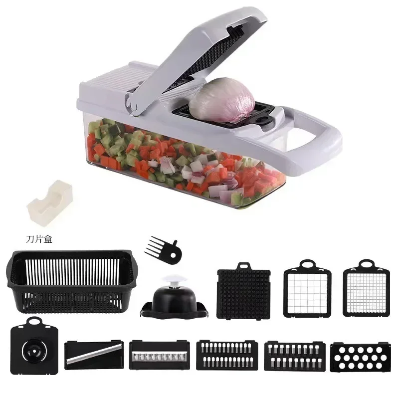 1PCS 2025 New 15 in 1 Multifunctional Vegetable Slicer Cutter Shredders Slicer with Basket Fruit Potato Chopper Carrot Grater